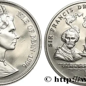 ÎLE DE MAN 1 Crown Proof Séries Grands Navigateurs : Sir Francis Drake 1996 Pobjoy Mint fwo_604062 Monde Édition Limitée
