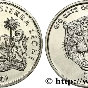 SIERRA LEONE 1 Dollar Proof Cheetah 2001 Pobjoy MInt fwo_604948 Monde Promotion