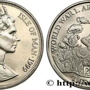 ÎLE DE MAN 1 Crown Proof Armistice de la Première guerre Mondiale 1999 Pobjoy Mint fwo_608900 Monde Expédié Aujourd’hui