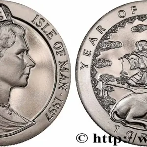 ÎLE DE MAN 1 Crown Proof année du buffle 1997 Pobjoy Mint fwo_609025 Monde Tendance