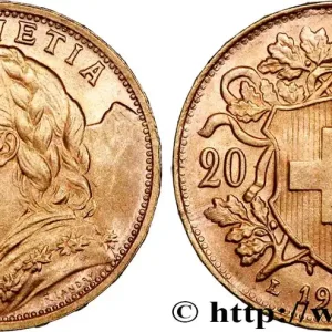 Bon Marché OR, PALLADIUM ET PLATINE INVESTISSEMENT 20 Francs "Vreneli" 1935 Berne fwo_723704 Monde