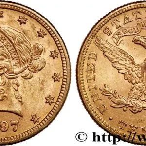 OR, PALLADIUM ET PLATINE INVESTISSEMENT 10 Dollars or "Liberty" 1897 Philadelphie fwo_741062 Monde Artisanat