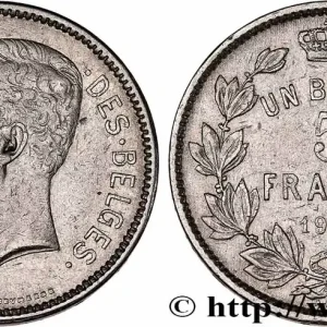 BELGIQUE 1 Belga - 5 Franc Albert Ier légende Française 1933 fwo_745905 Monde Prix Promo