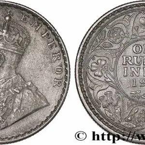 INDES BRITANNIQUES 1 Rupee (Roupie) Georges V 1912 Calcutta fwo_745939 Monde Remise