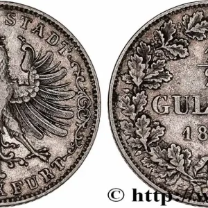 ALLEMAGNE - VILLE LIBRE DE FRANCFORT 1/2 Gulden 1842 Francfort fwo_745987 Monde Top Qualité