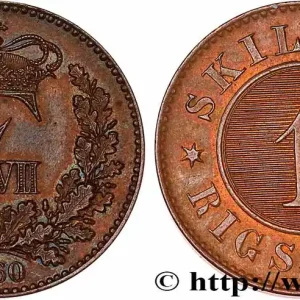 Haute Qualité DANEMARK 1 Skilling Rigsmont Frédéric VII 1860 Altona fwo_746003 Monde