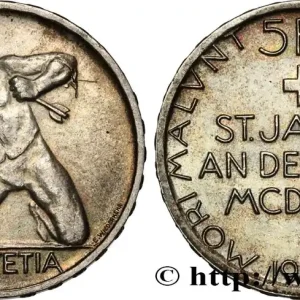 SUISSE 5 Francs 500e anniversaire de la Bataille de Saint-Jacques sur la Birse 1944 Berne fwo_611428 Monde Prix Cassé