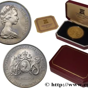 Original SAINTE HÉLÈNE 1 Crown 25e anniversaire du couronnement de la reine Elisabeth II 1978 Pobjoy Mint fwo_671927 Monde