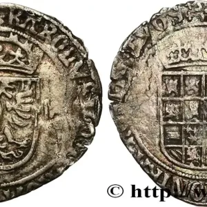 Livraison Gratuite PAYS-BAS ESPAGNOLS - DUCHÉ DE BRABANT - CHARLES V DIT CHARLES QUINT Demi-réal n.d. Dordrecht fwo_690931 Monde