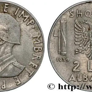 ALBANIE 2 Lek Victor-Emmanuel III d’Italie 1939 Rome fwo_744226 Monde Prix Bas