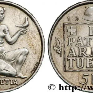 SUISSE 5 Francs fonds pour l’armement 1936 Berne fwo_747289 Monde Prix Choc