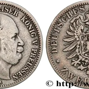Top Qualité ALLEMAGNE - PRUSSE 2 Mark Guillaume Ier 1876 Berlin fwo_747296 Monde