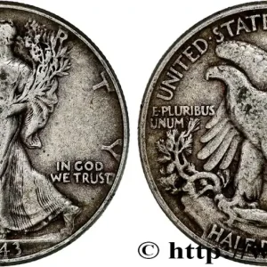 Populaire ÉTATS-UNIS D'AMÉRIQUE 1/2 Dollar Walking Liberty 1943 Philadelphie fwo_747450 Monde