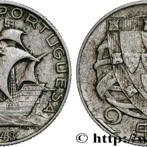 Prix Cassé PORTUGAL 2 1/2 Escudos 1943 fwo_747612 Monde