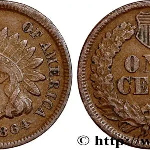 ÉTATS-UNIS D'AMÉRIQUE 1 Cent tête d’indien, 2e type 1864 fwo_747779 Monde Livraison Mondiale