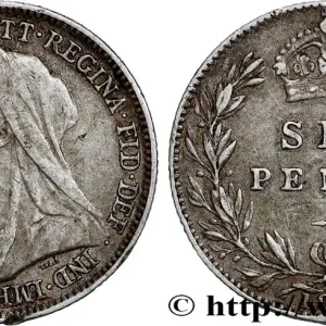 Populaire ROYAUME-UNI 6 Pence Victoria “Old Head” 1900 Londres fwo_747786 Monde