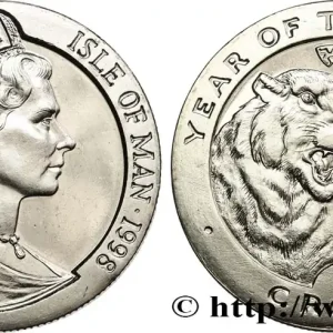 ÎLE DE MAN 1 Crown Proof année du tigre 1998 Pobjoy Mint fwo_609031 Monde Gros Lot