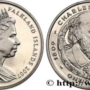 ÎLES FALKLAND 1 Crown Proof Charles Darwin 2007 Pobjoy Mint fwo_626392 Monde Affaire À Saisir