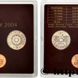 NORVÈGE Série FDC 5 monnaies 2004 fwo_671554 Monde Pas Cher