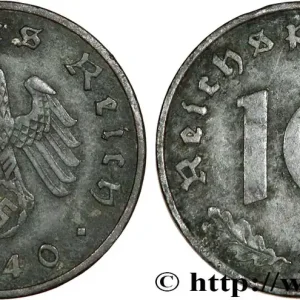 Offre Spéciale ALLEMAGNE 10 Reichspfennig aigle surmontant une swastika 1940 Muldenhütten fwo_725841 Monde