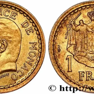 Produit De Marque MONACO 1 Franc Louis II / armes (1943) Paris fwo_730838 Monde