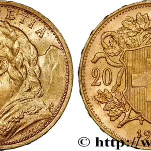Garantie Incluse OR, PALLADIUM ET PLATINE INVESTISSEMENT 20 Francs or "Vreneli" 1927 Berne fwo_732403 Monde