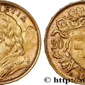 OR, PALLADIUM ET PLATINE INVESTISSEMENT 20 Francs "Vreneli" 1935 Berne fwo_732408 Monde Livraison Mondiale