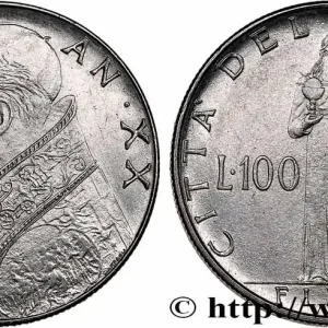 Pas Cher VATICAN ET ÉTATS PONTIFICAUX 100 Lire Pie XII an XX / Fides tenant la croix 1958 Rome fwo_748290 Monde