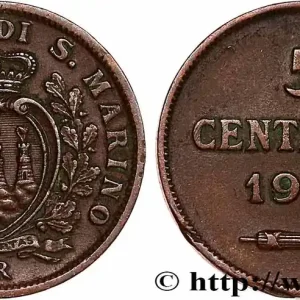 Petit Prix SAINT-MARIN 5 Centesimi écu aux trois tours 1935 Rome - R fwo_748297 Monde