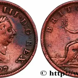 Prix Bas ROYAUME-UNI 1/2 Penny Georges III tête laurée 1807 fwo_748308 Monde