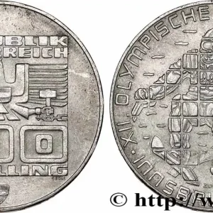 AUTRICHE 100 Schilling J.O. d’hiver d’Innsbruck 1976 - ski de descente, aigle de Hall 1974 Vienne fwo_748923 Monde Commander Vite