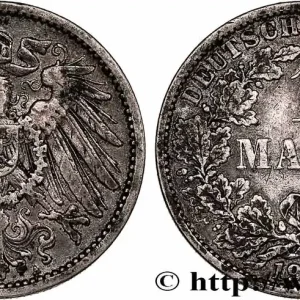 Meilleure Qualité ALLEMAGNE 1 Mark Empire aigle impérial 2e type 1905 Berlin fwo_748996 Monde