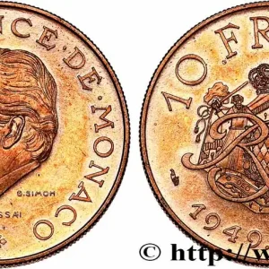 Nouvelle Collection MONACO Essai de 10 Francs Rainier III 25e anniversaire de règne 1974 Paris fwo_749071 Monde