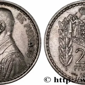 MONACO 20 Francs prince Louis II 1947 Paris fwo_749259 Monde Dernier Modèle