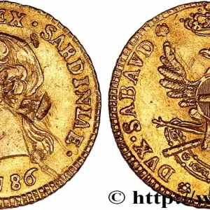 ITALIE - ROYAUME DE SARDAIGNE - VICTOR-AMEDEE III 1/2 Doppia 1786 Turin fwo_732292 Monde Prix Promo