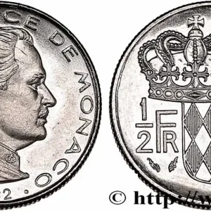 MONACO 1/2 Franc Rainier III 1982 Paris fwo_585985 Monde Petit Prix