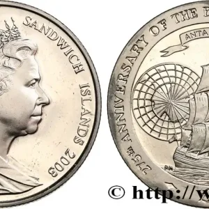 GÉORGIE DU SUD ET ÎLES SANDWICH DU SUD 2 Pounds (2 Livres) Proof Capitaine Cook 2003 Pobjoy Mint fwo_626153 Monde Top Qualité