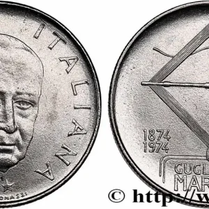 Satisfait Ou Remboursé ITALIE 100 Lire 100e anniversaire de la naissance de Guglielmo Marconi 1974 Rome - R fwo_726981 Monde