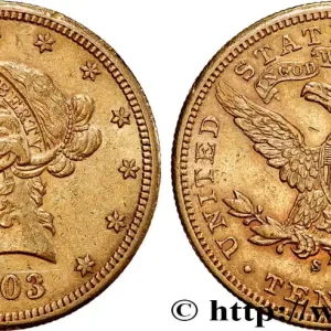 OR, PALLADIUM ET PLATINE INVESTISSEMENT 10 Dollars or "Liberty" 1903 San Francisco fwo_744922 Monde Offre Du Jour