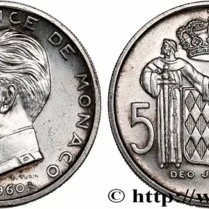 MONACO 5 Francs Rainier III 1960 Paris fwo_749941 Monde Authentique