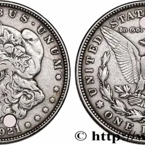 Livraison Mondiale ÉTATS-UNIS D'AMÉRIQUE 1 Dollar type Morgan troué 1921 Philadelphie fwo_749942 Monde