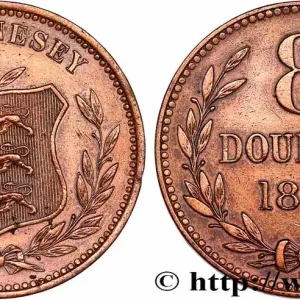 Bon Plan GUERNESEY 8 Doubles armes du baillage de Guernesey 1885 Heaton fwo_750278 Monde
