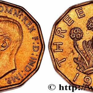 ROYAUME-UNI 3 Pence Georges VI 1945 fwo_750330 Monde Solde