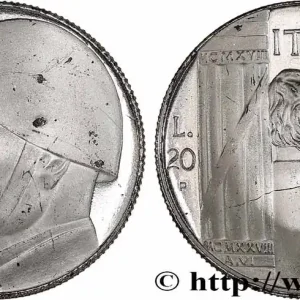 ITALIE 20 Lire Mussolini (monnaie apocryphe) 1943 Rome - R fwo_751104 Monde Prix Cassé