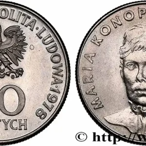 POLOGNE 20 Zlotych Maria Konopnicka 1978 Varsovie fwo_751264 Monde Prix Bas