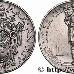 VATICAN ET ÉTATS PONTIFICAUX 2 Lire Pie XI an XIV 1935 fwo_751325 Monde Réduction