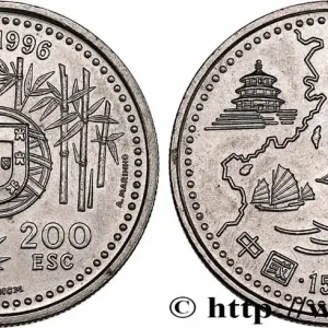 Achetez Aujourd’hui PORTUGAL 200 Escudos arrivée des Portugais en Chine en 1513 1996 fwo_751349 Monde