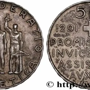 SUISSE 5 Francs 650e anniversaire de la confédération 1941 Berne fwo_751353 Monde Livraison Gratuite