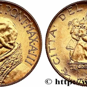 VATICAN ET ÉTATS PONTIFICAUX 20 Lire Jean XXIII an III 1961 Rome fwo_751372 Monde Usine Directe