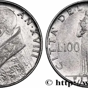 VATICAN ET ÉTATS PONTIFICAUX 100 Lire Pie XII an XVIII 1956 Rome fwo_751375 Monde Meilleure Vente